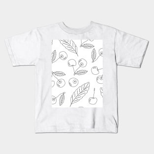 Black white berries cherries Kids T-Shirt